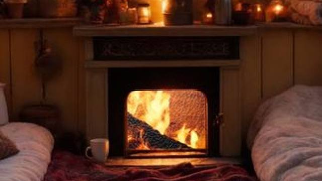 遇到大雨，在郊外的大篷车上取暖休息，雨点声，炉火声，助眠氛围 #白噪音 #助眠声音 #睡眠音乐 #催