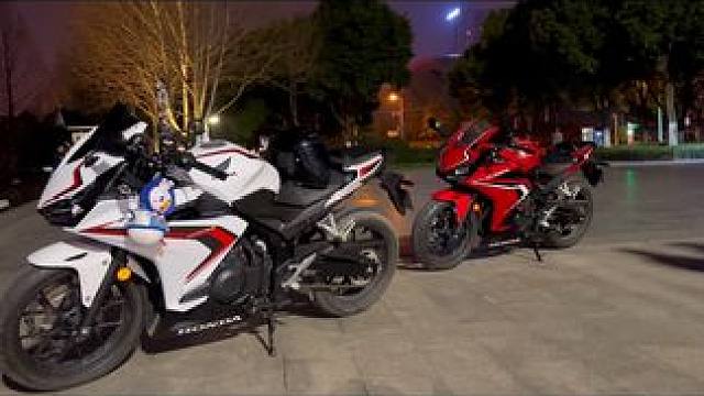 红白对比，红色的本田cbr 400r来了，看看你喜欢哪个？给个小心心支持一下#机车 #本田 #本田c