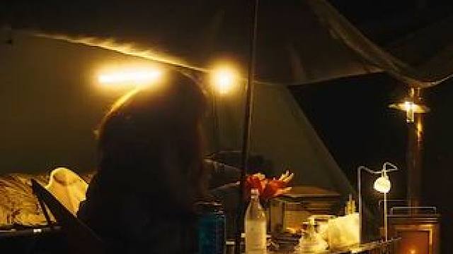 户外独自雨中露营，沉浸式湖边的露营，解压视频，缓解焦虑，入眠白噪音#露营 #沉浸式露营