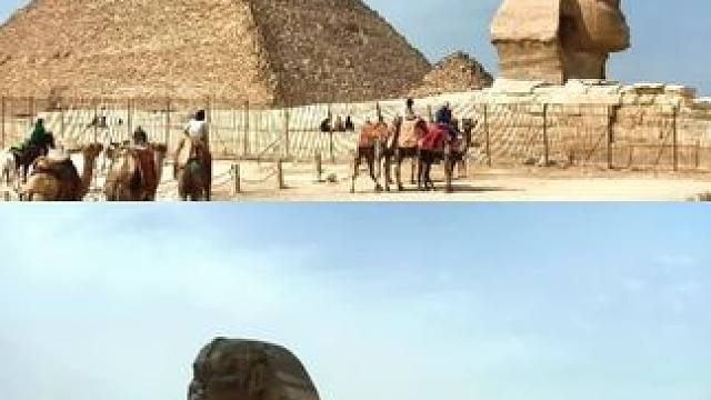 埃及金字塔世界七大奇迹之一，耸立了4800多年，吉萨金字塔群由，胡夫金字塔、哈夫拉金字塔和孟考拉金塔