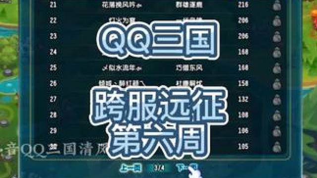 QQ三国跨服远征第六周。#这个游戏很好玩 #游戏日常 #QQ三国