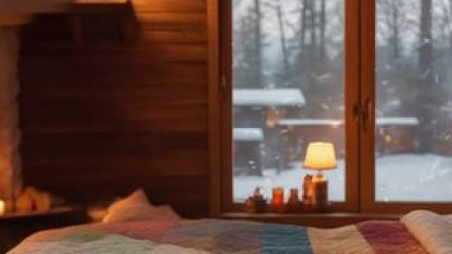 暴风雪天，在林场的温暖小屋里放松入睡，炉火噼啪响 #白噪音 #助眠声音 #睡眠音乐 #催眠疗愈 #助