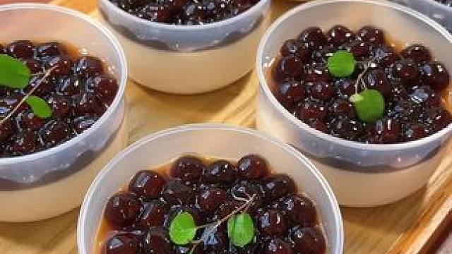 比奶茶还好吃的珍珠奶茶奶冻真的太酷啦#一学就会的小甜品 #奶冻做法