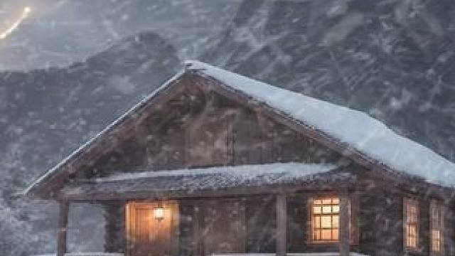 住在山脚下的小屋里吧，在这里聆听暴风雪的声音 #白噪音 #助眠声音 #助眠视频