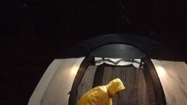 透明的观景帐篷露营，听着雨声入眠真实太惬意了 #露营 #户外露营 #雨中露营