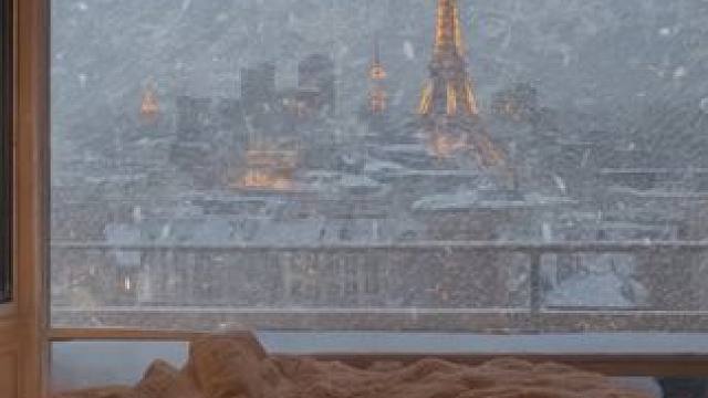 暴风雪夜，在温暖的小屋，有炉火声，风雪声，和城市夜景 #白噪音 #助眠声音 #睡眠音乐 #催眠疗愈 