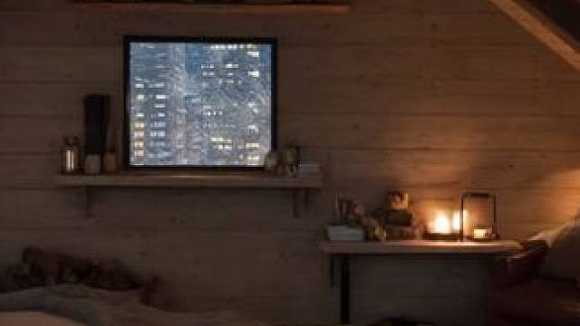 暴风雪夜晚，住在温暖的阁楼小屋里，噼啪炉火声，风雪声 #白噪音 #助眠声音 #睡眠音乐 #催眠疗愈 