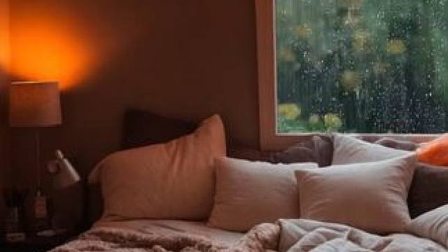 这样的下雨天，就该呆在舒适的小屋里，在这里放松休息吧！ #白噪音 #助眠视频 #雨声助眠