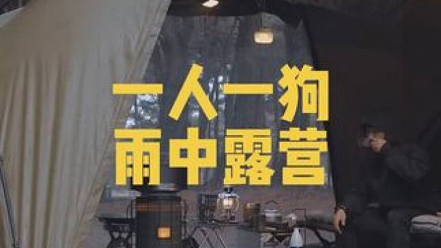 一人一狗一帐篷，玩的就是孤独#雨中露营 #野外生活 #独居生活
