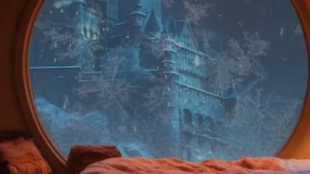 暴风雪之夜，呆在城堡的舒适小屋里吧，聆听着风雪入睡 #白噪音 #助眠声音 #助眠视频