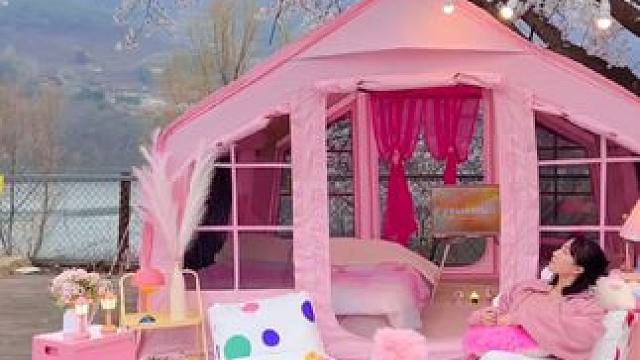 谁说露营不能粉粉嫩嫩#露营报告 #户外 #野营