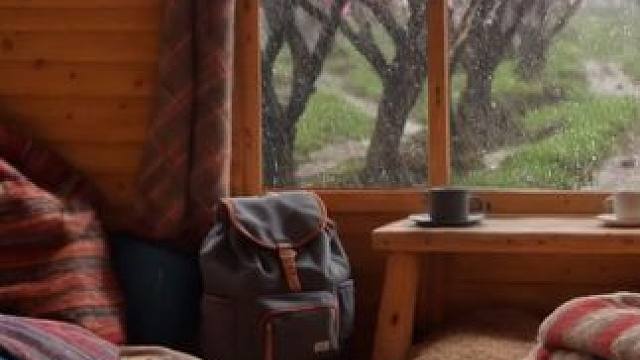 在雨天的桃花林小屋，有青草泥土的气息，听着雨声，放松入睡 #白噪音 #助眠声音 #睡眠音乐 #催眠疗