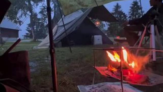 雨中露营#露营报告 #雨中露营报告
