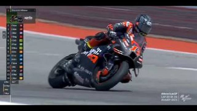 #motogp 美国站，近几年比赛中最精彩的一场！#马奎斯 有过领先却中途摔车退赛。#阿普利亚 12