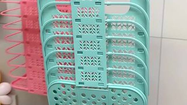 洗澡时衣服总是没地方放就入手了这个折叠脏衣篮，不用时折叠起来也不占地方#折叠脏衣篮#实用省空间#收纳