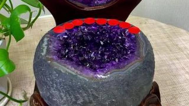 什么样的聚宝盆，乌拉圭帝王级#紫晶洞 #天然水晶 #奇石摆件 #九紫离火运 #招财