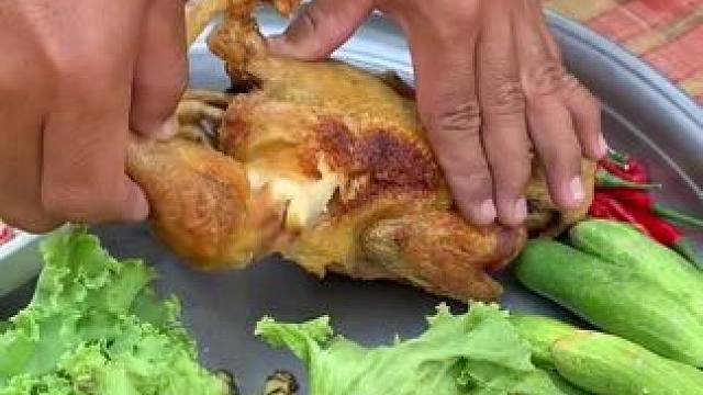 炸鸡 #户外烤鸡 #户外美食#农村美食 #农村生活