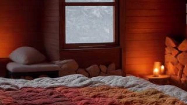 巨大的风雪到来了，这个小屋里有舒适床铺，在这里入睡吧！ #白噪音 #助眠视频 #解压助眠