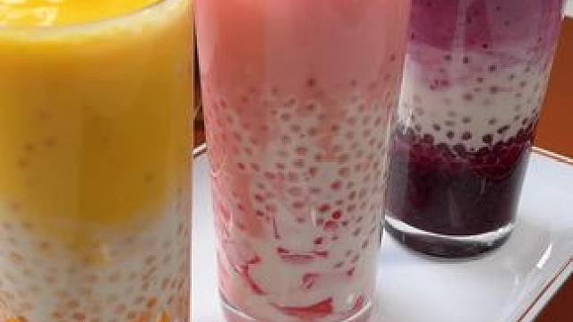 几种简单的新鲜水果就能做夏日好喝的西米露，每一款都很好喝#西米露#一学就会的小甜品