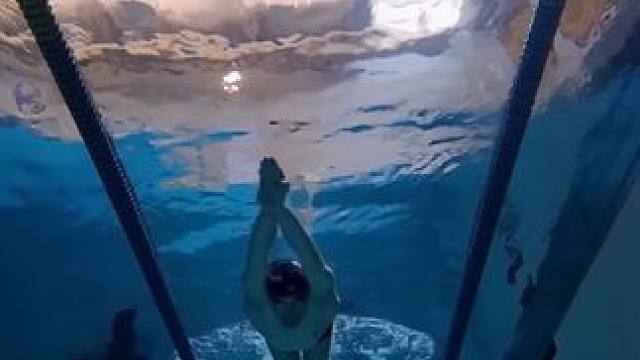 跳水出发水下视角欣赏！欣赏一下海豚腿是怎么打的！ #游泳打卡 #游泳跳水出发 #游泳训练