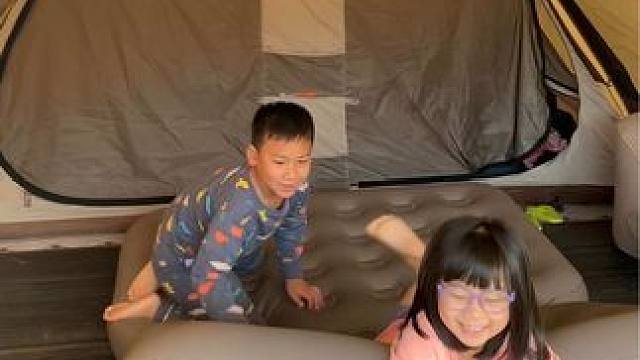 露营️孩子们真开心，享受大自然的生活#亲子露营 #广州露营地推荐#童趣时光 #维达利多极光#亲子游玩
