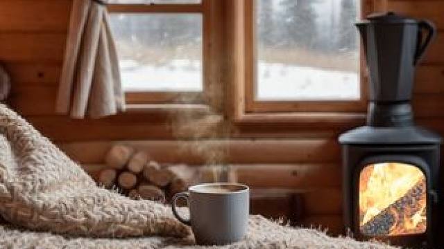 窗外有猛烈的暴风雪，就呆在这个温暖小屋里休息吧！ #白噪音 #助眠视频 #解压助眠