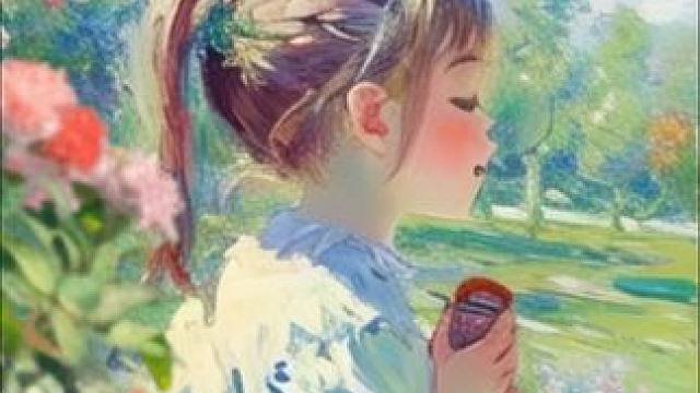 #一不小心掉进莫奈的画里 #像春天的花一样 #笑起来像花 #小辫小辫扎起来 #小甜心