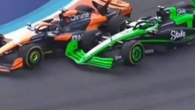 #2024f1迈阿密大奖赛 冲刺排位赛博塔斯和皮亚斯特里发生碰撞，皮鸭认为这妥妥的是个法规，博塔斯认