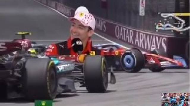 这个梗，谁懂啊～#f1迈阿密大奖赛 乐扣冲刺赛排位赛卡在赛道里，顺便还阻挡了明年的队友汉密尔顿...