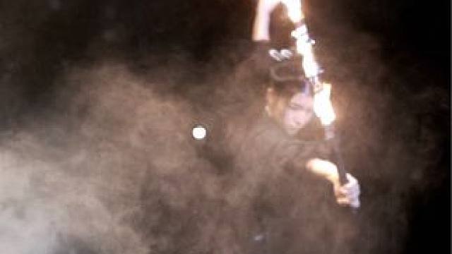 别眨眼 完胜！ #火刀 #踢剑 #鬼灭之刃 #汉服 #踢刀