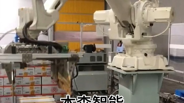 箱装码垛机械手，箱装码垛机，食品用的码垛机器人#工业机器人 #码垛机器人 @食品