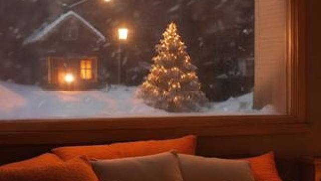 住在雪夜的宁静小村庄，一起聆听呼啸的风雪声吧！ #白噪音 #助眠视频 #解压助眠