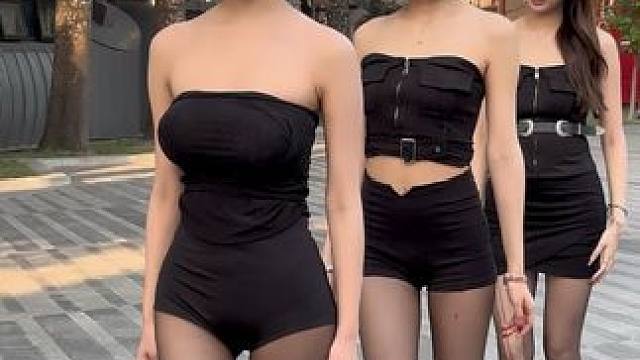 #美女模特 #大长腿 #又美又飒 #穿搭 #街拍