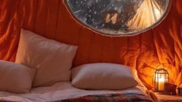 暴风雪之夜，有个很温暖的森林小屋，来这里入睡吧！ #白噪音 #助眠视频 #解压助眠