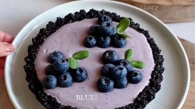 家庭版甜品不减肥系列｜蓝莓奶酪饼干派#甜品治愈一切 #治愈系美食 #自制甜品 #谁懂这一口的好吃程度