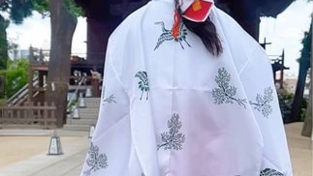#日本 #神社 #巫女 90度的鞠躬还算标准吧