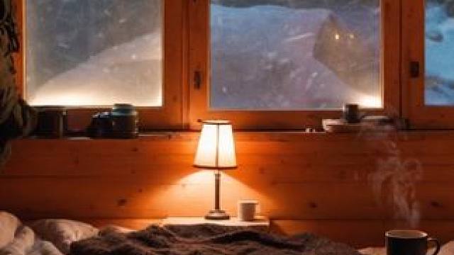 巨大的风雪埋没了村庄，在舒适小屋里，聆听风雪，放松入睡 #白噪音 #助眠声音 #睡眠音乐 #催眠疗愈