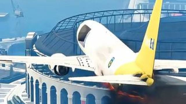 飞机撞爆了铁索桥，整座大桥被拦腰折断#空难 #惊险 #飞机