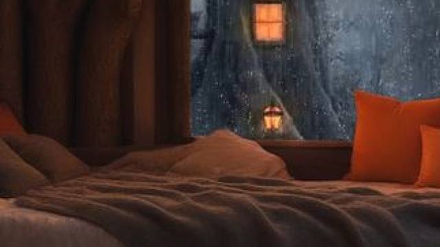 暴雨中的森林，有间舒适的小树屋，在这里放松下来吧！ #雨声助眠 #雨声睡眠 #助眠解压