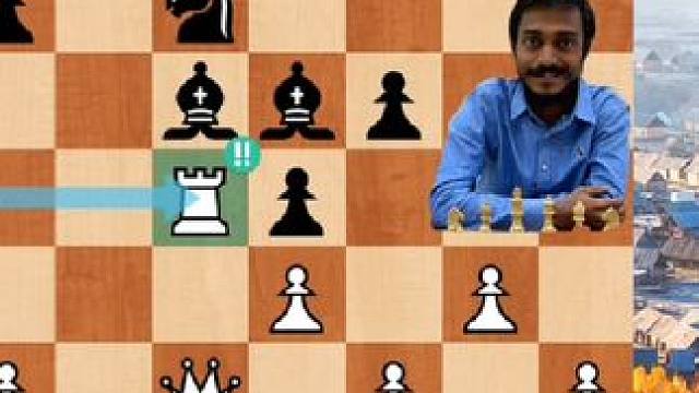 【国际棋联成立百周年】国际象棋对局解说印度特级大师阿拉温德凭借这盘胜利在迪拜沙迦大师赛中匹马当先！#