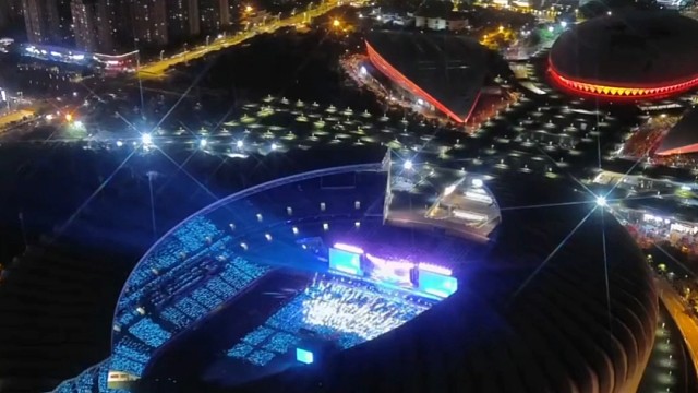 周杰伦福州演唱会现场航拍
