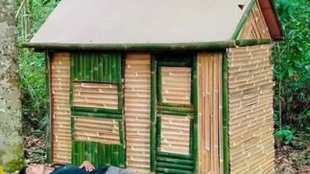 建造露营竹屋庇护所#荒野建造 #野外建造 #庇护所