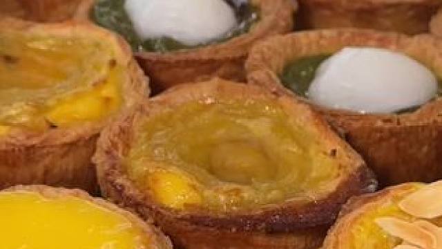 这家蛋挞真的太好看了，而且还好吃#甜品烘焙 #网红糕点 #蛋挞