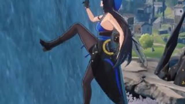 标题党，某开放世界少女爬山失败，落地摔成乌龟！ #鸣潮 