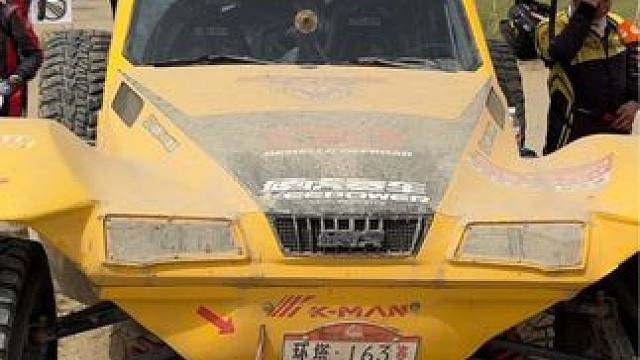 #环塔拉力赛 SS5终点，硬虎军团第一台冲刺的#硬虎evo3  #硬虎赛车