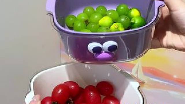 好可爱的精致的沥水篮，用来装水果干果零食、或者做辅食备菜都很好。#洗菜篮 #双层沥水篮 #水果篮子