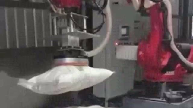 机器人是怎么帮助小袋拆包机抓取物料的