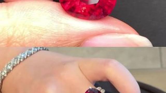 7.69ct鸽血红卢比来 
卢比来中的高精度，火彩闪，正鸽血红色不带枚调亮红色，颜色很甜很亮，红宝石