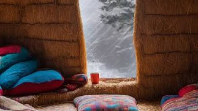 在风雪交加的稻草小屋，聆听呼啸风雪，舒适氛围中放松睡眠 #白噪音 #助眠声音 #睡眠音乐 #催眠疗愈