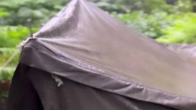 露营遇到下雨 #露营报告 #雨中露营报告